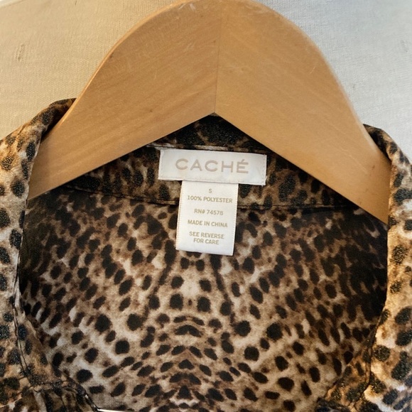 Leopard print button down tie waste low cut sexy long sleeve blouse - Picture 10 of 12